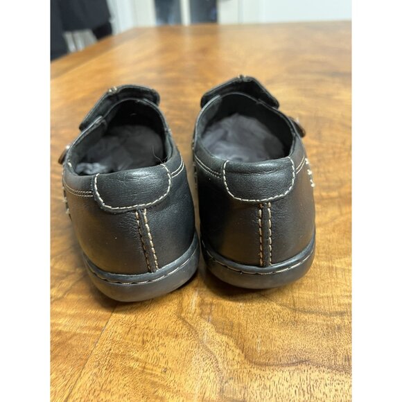 UnStructured By Clarks Women's 7 Shoes Black Leather Hippie Boho Button Loafers - Picture 5 of 5